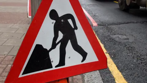 PA Media Roadwork sign