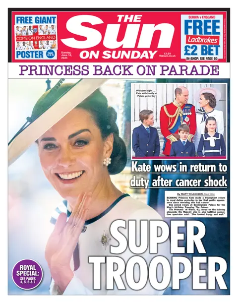 The headline in the Sun on Sunday read: "Super trooper"
