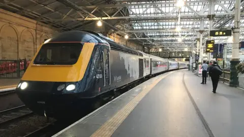 ScotRail Upgraded InerCity train arrives at Haymarket