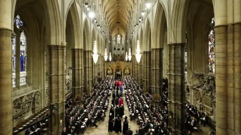 PA Media Dignitaries arrive for the State Funeral of Queen Elizabeth II, held at Westminster Abbey, London.