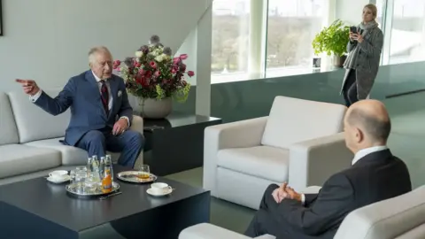 The Sun/PA Media King Charles and Olaf Scholz