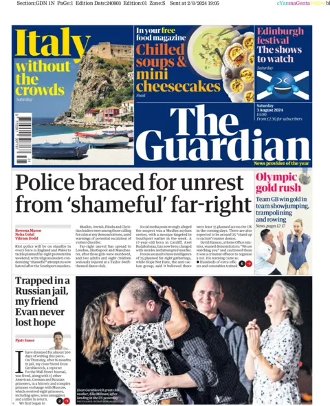 Guardian front page