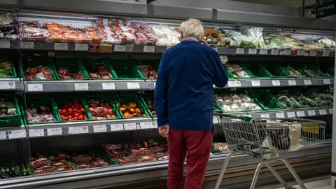 PA Media Man shopping in supermarket