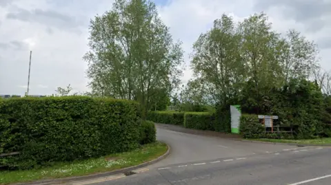 Google Maps School sign near bushes