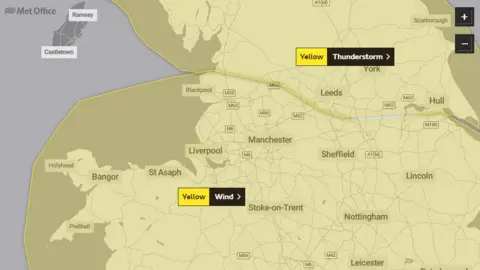 Met Office North West weather warning