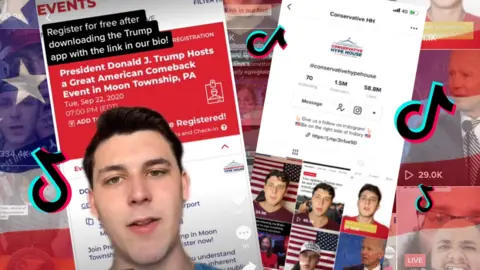 Getty Images/TikTok Screenshots from TikTok account The Conservative Hype House