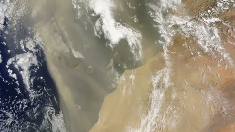 Nasa Saharan dust blowing over the Azores