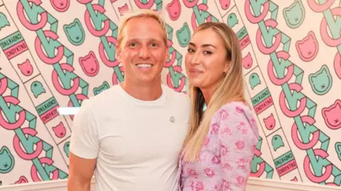 Getty Images  Jamie Laing and Sophie Habboo attend the ten years celebration of gourmet sweets by Candy Kittens at White Rabbit Dereham Place on July 29, 2022 in London, England. 