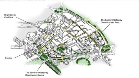 Drawing of town centre plan