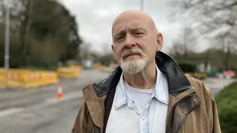 Princetown resident Nick Bennett looking into the camera