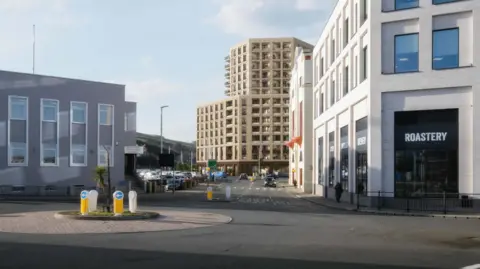 WYYTTAVIN Artist's impression of the view of the complex from the Sea Terminal