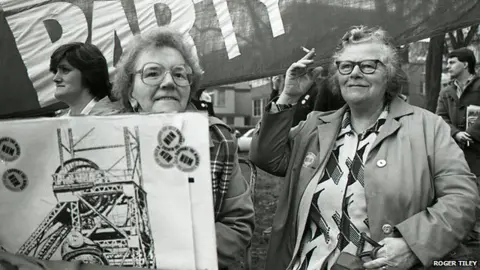 Roger Tiley Rally in Cardiff during the miners' strike in 1984