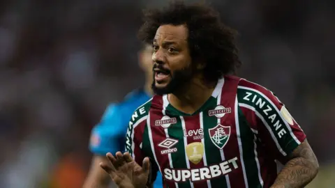 Marcelo gestures while playing for Fluminense against Atletico Mineiro