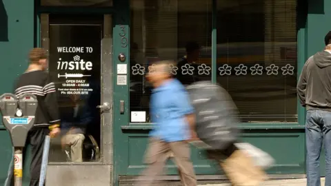 Corbis via Getty Images Vancouver's supervised injection site, Insite, in the city's Downtown Eastside on August 29, 2006.