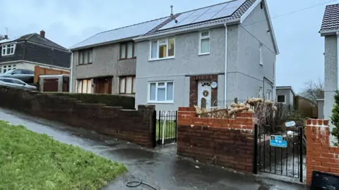 Semi-detached homes in Players Avenue, Clydach, where the incident happened