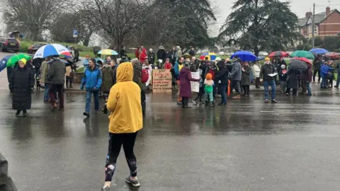 People campaigning against the plans 