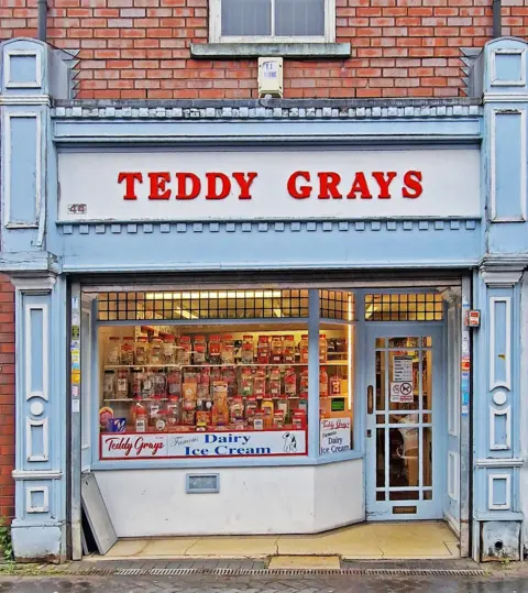 Ian Hughes Teddy Grass Sweet shop 