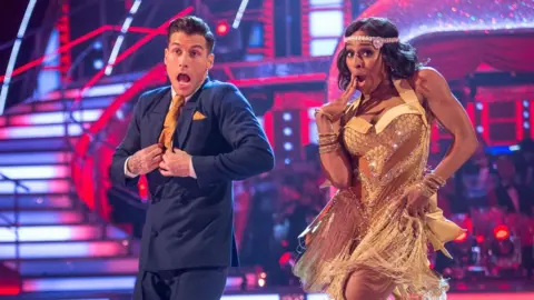 Guy Levy/BBC Alexandra Burke and her partner Gorka Marquez