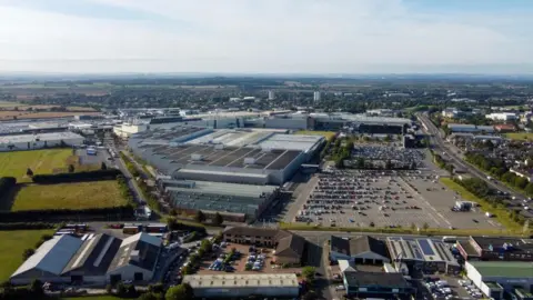 Getty Images Aerial view of the Mini plant in Oxford and its car park