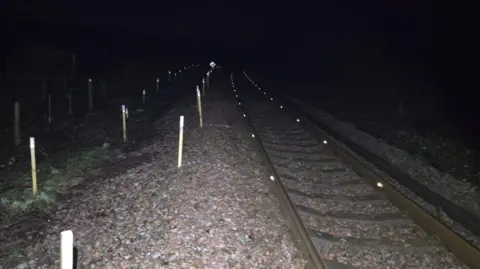 The track at night-time