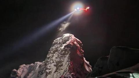 Helicopter in mountain rescue