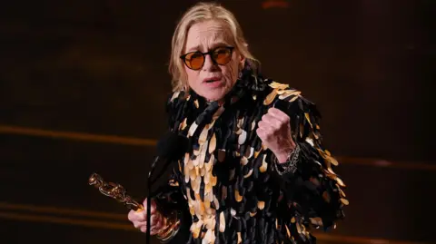 Getty Images Amy Madigan accepts the Actress in a Supporting Role award for 