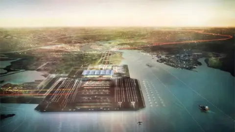 Foster and Partners/PA Computer generated image of 'Boris Island' airport