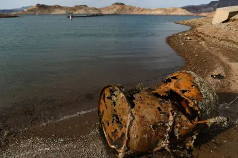 Getty Images A rusted barrel nearby to where a gunshot victim was found last week