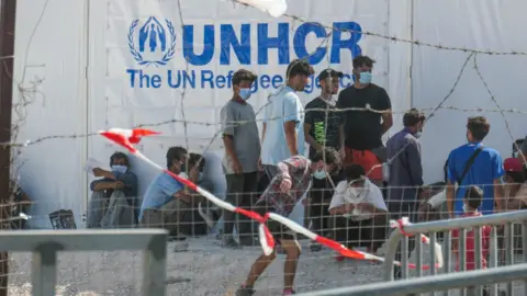 Getty Images A temporary Refugee Camp in Kara Tepe on Lesbos in September 2020