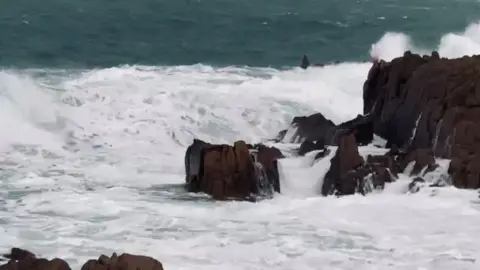 Calum Le Noury Waves crashing over rocks