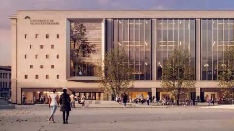 University of Gloucestershire / ADP Architecture CGI representation of the plans