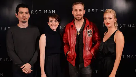 Getty Images Ryan Gosling and the cast of First Man