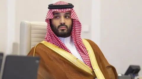 EPA A handout photo shows Saudi Arabia's Crown Prince Mohammed bin Salman at the G20 Riyadh Summit, Riyadh, Saudi Arabia (21 November 2020)