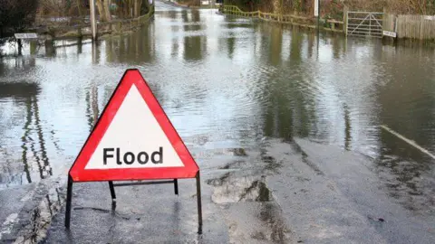 Warwickshire Fire and Rescue A flooded brook