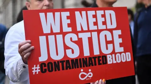 Getty Inflected blood campaign placard