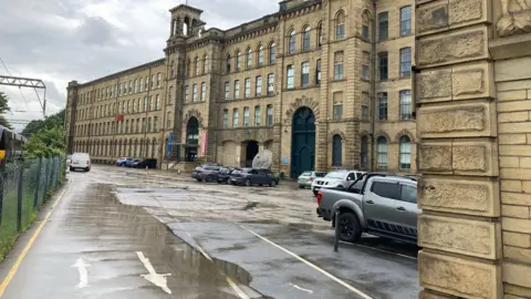 The entrance of Salts Mill in Saltaire