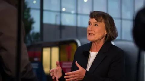 Getty Images Jo Stevens, Secretary of State for Wales speaks to a media television crew during the Labour Party Conference 2024 at ACC Liverpool on September 23, 2024