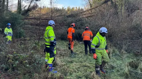 Engineers, including Storm Staffan Lindeman engineer Omexom Finland