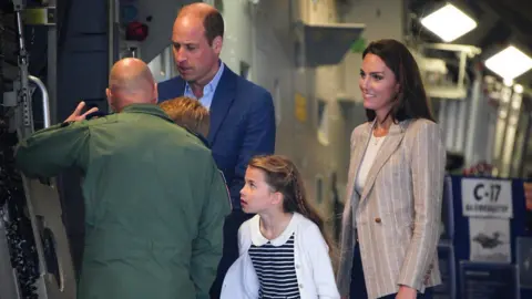 Ben Birchall Prince William with Kate and Charlotte