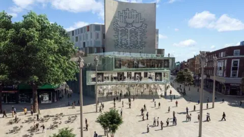 Hull City Council An artist's impression of a building in a pedestrian area of Hull