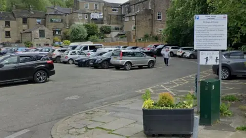 Google Pool Bank car park in Bollington, Cheshire