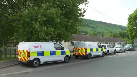 BBC The scene of the murder in New Tredegar