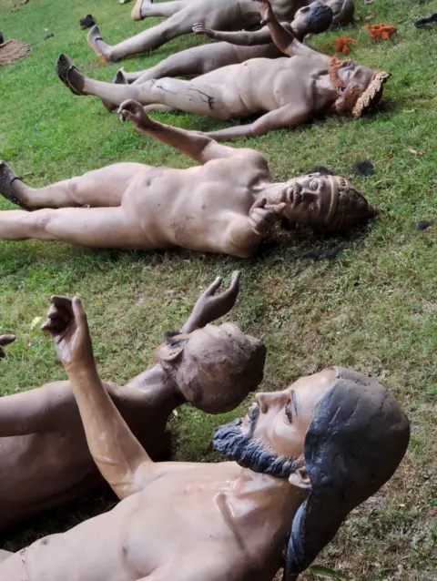 Caroline Gibson A nativity lies on the floor