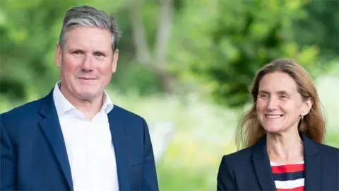 PA Media Sir Keir Starmer and Labour candidate Kim Leadbeater