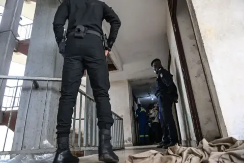 AFP Ivorian security forces patrol a student campus in Cocody, Abidjan, on 7 October.