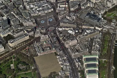 Getty Images An aerial view of Whitehall