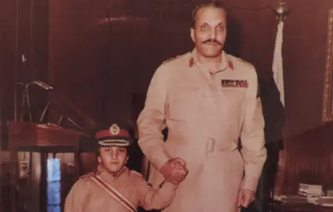 Family Young Zain Zia with her father, General Haq