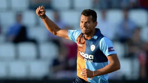 Getty Images Shiv Thakor of Derbyshire