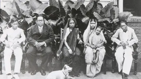 BBC Dr Ambedkar, second from the left, with his family in Mumbai