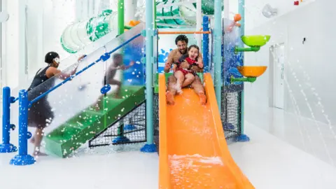 An artist's impression of water slides